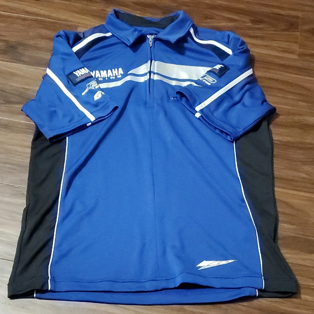 Yamaha Blue and Black Short Sleeve Quarter Zip Tee - Picture 4 of 12